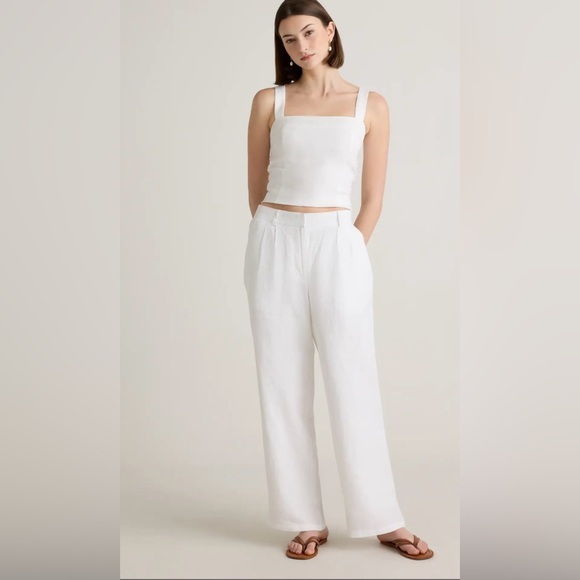 Quince White Linen Trousers NWT - Picture 3 of 7